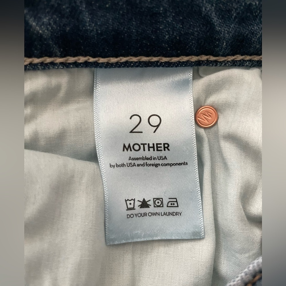 MOTHER Women's Straight Leg Jeans - Dark Blue - Picture 12 of 17